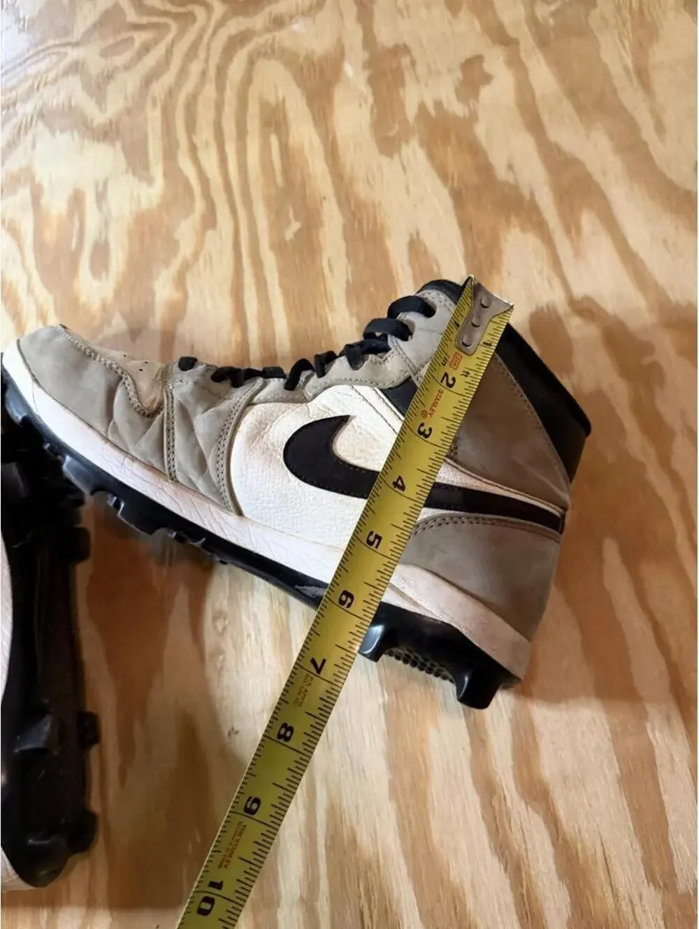 Nike Air Jordan 1 Retro MCS Light Smoke Grey Baseball Cleats Mens Size 10.5